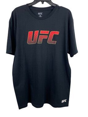 UFC Mens Black Graphic T-Shirt Large 100% Cotton Casual Crewneck